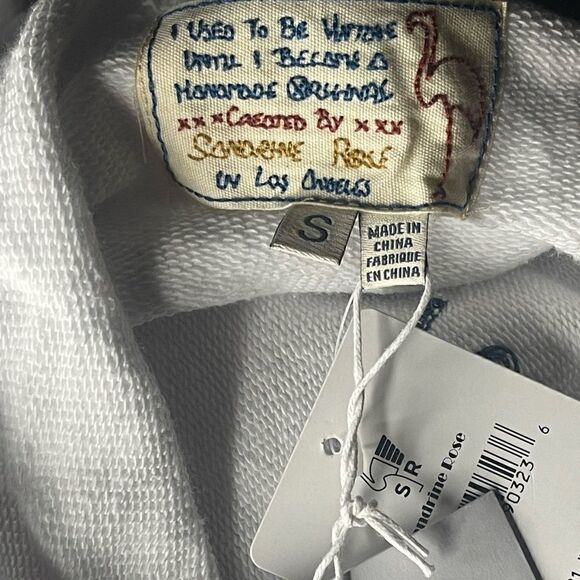 NWTs Sandrine Rose Oversized Raw Edge Hoodie Size Small - Picture 9 of 11